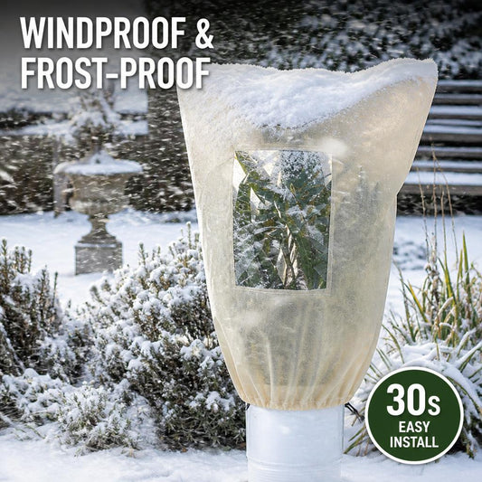 🌿❄️ Vinterskyddsduk för växter — Andningsbart frostskydd med fönster, kan återanvändas