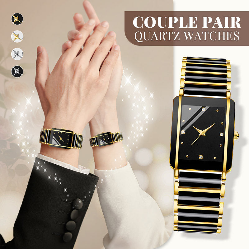 ⌚ Elegant klocka med keramiskt armband — vattentät till 3 ATM, kvarts, inklusive presentförpackning
