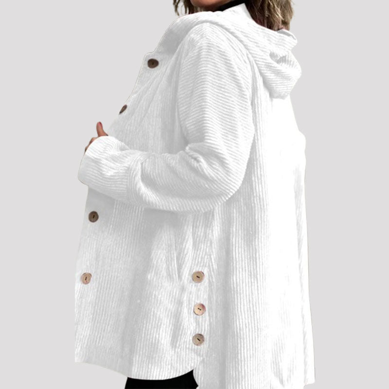 🍂 Casual jacka i sammet med huva för höste 🧥