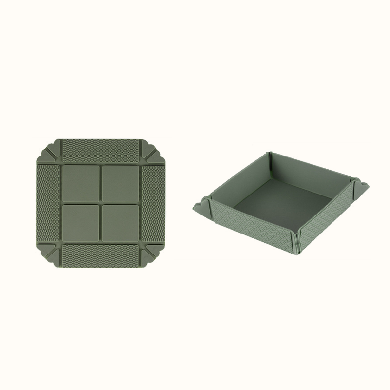 🍽️Hettbeständig, hopfällbar matta och förvaringsbricka – 2-i-1-underlägg och snacksbricka med magnetisk förvaring