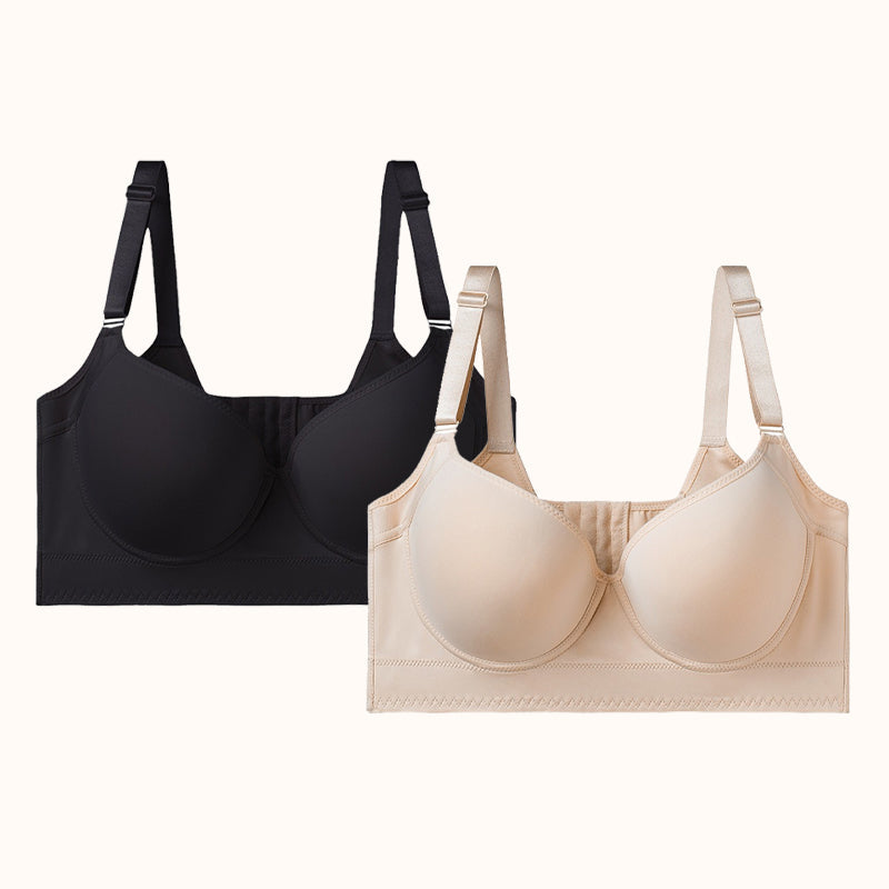 🎁Kupstorlek: A-H💖BH med djup V-ringning och stöd av minneswire 👙