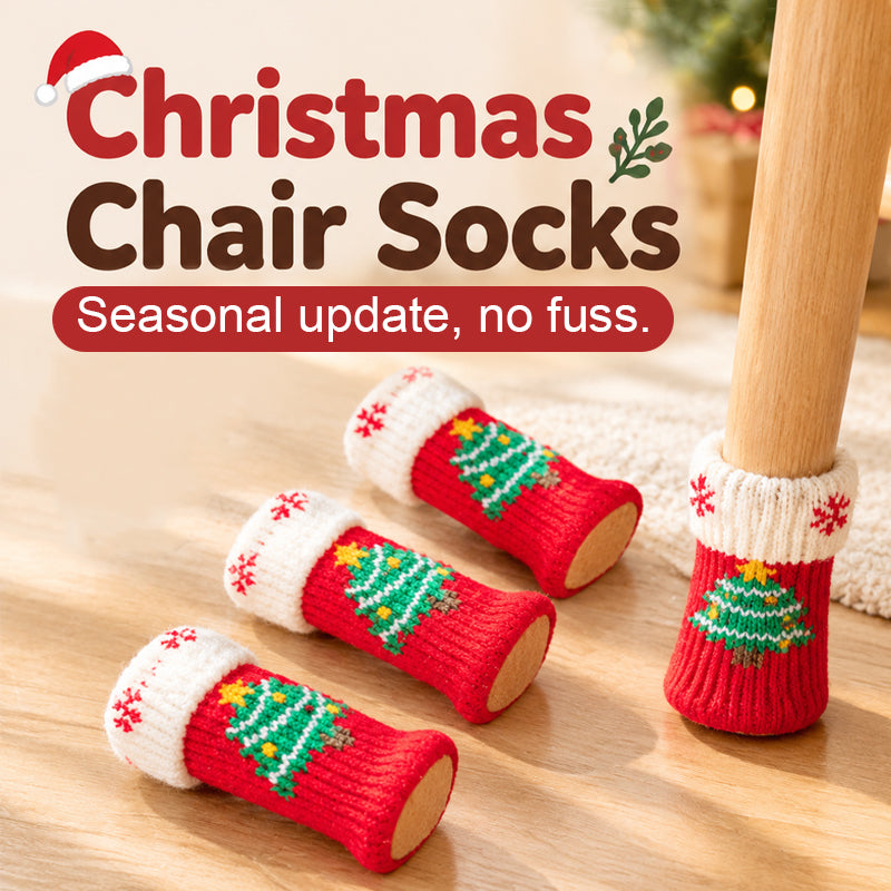 🎄Christmas Chair Leg Covers -- Stretch-to-Fit Holiday Furniture Dressing