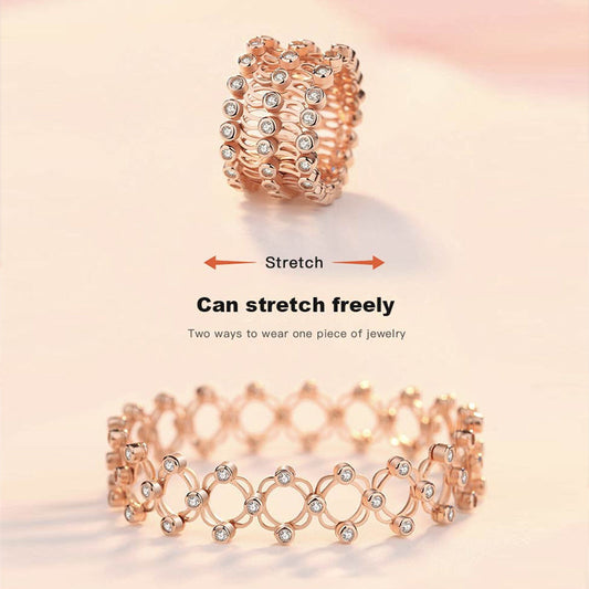 2 i 1 Justerbar magnetisk terapi transformerande armband ring
