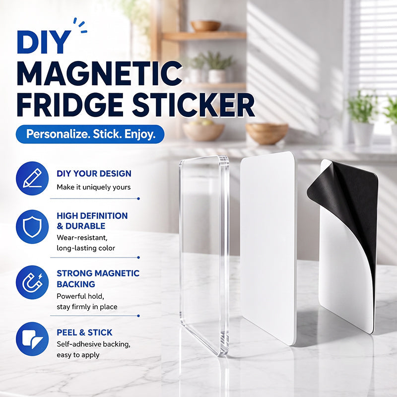 🧲 DIY-kit för kylskåpsmagneter i klar akryl: Skapa egna magneter med foton och konst! ✨
