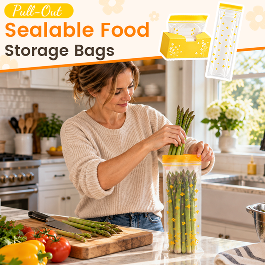 🥬Pull-Out Sealable Food Storage Bags — Neat Fridge Organization, One Bag at a Time