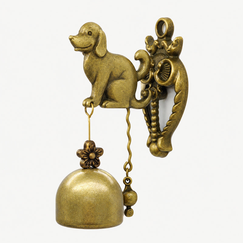 🔔Dörrklocka och vindspel i vintagestil – väggdekoration i antik mässing med uggla och elefant