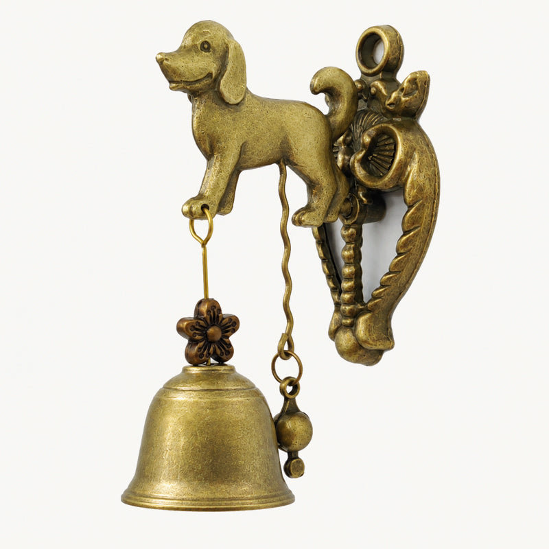 🔔Dörrklocka och vindspel i vintagestil – väggdekoration i antik mässing med uggla och elefant
