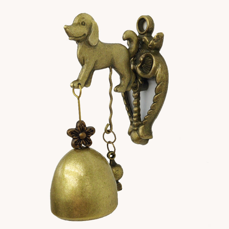 🔔Dörrklocka och vindspel i vintagestil – väggdekoration i antik mässing med uggla och elefant