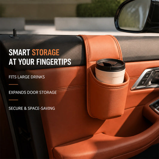 🚗 Multifunktionell förvaringsficka för bildörren: Kopphållare och mobilhållare för bilens interiör! ✨
