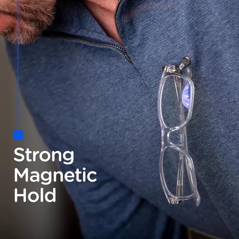 🧲 Den ultimata magnetiska glasögonhållaren: halkfri, säker klämma och skydd mot kläder! 👓