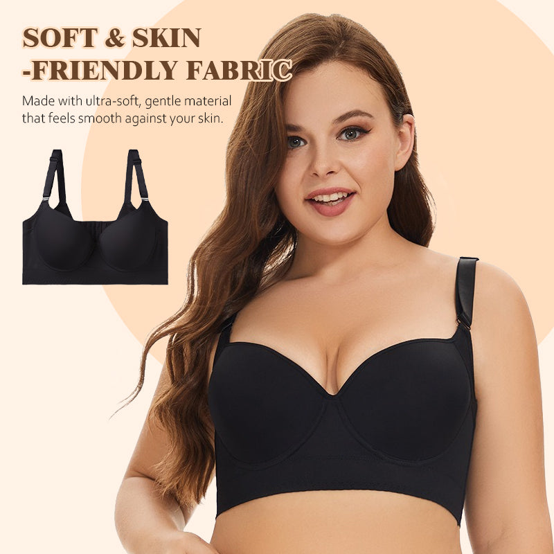 🎁Kupstorlek: A-H💖BH med djup V-ringning och stöd av minneswire 👙