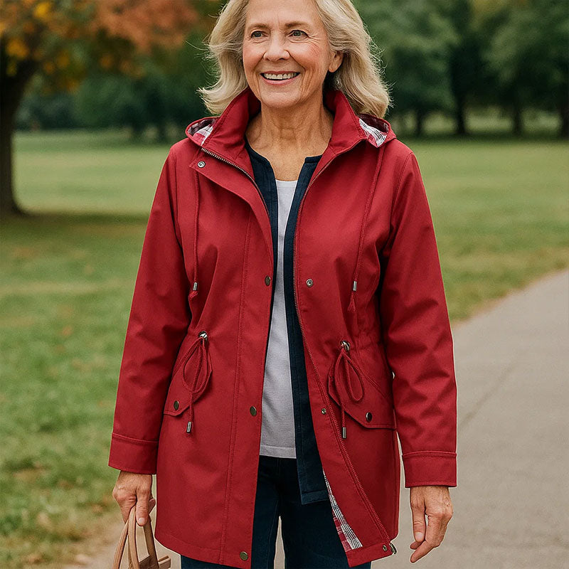 🧥Ny vattentät vindjacka för kvinnor - med rutigt foder✨