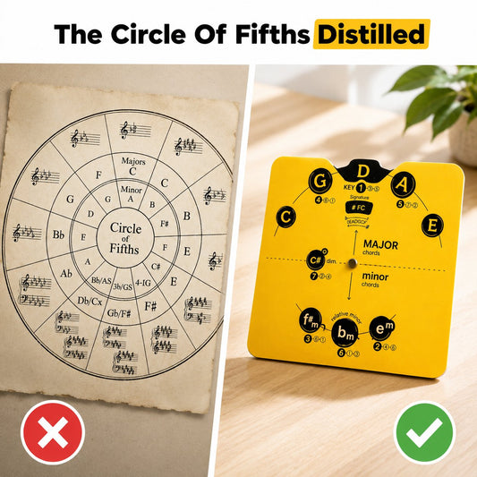 🎵 Circle of Fifths – set med hjul för musikteori: Ett visuellt verktyg för ackord och låtskrivning! ✨