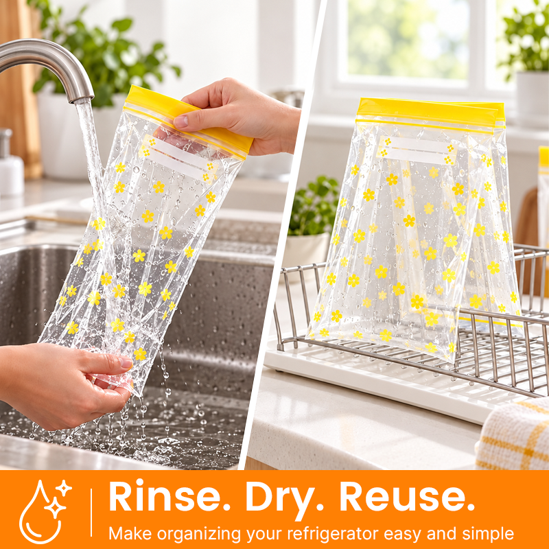 🥬Pull-Out Sealable Food Storage Bags — Neat Fridge Organization, One Bag at a Time