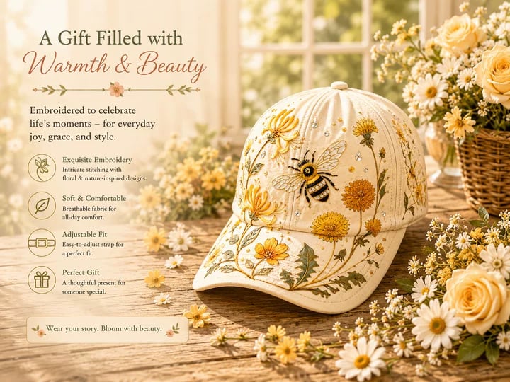 🌸🌿 Garden Morning-baseballkeps: Milt solsken och vardagsmys! ☀️🌱🧢