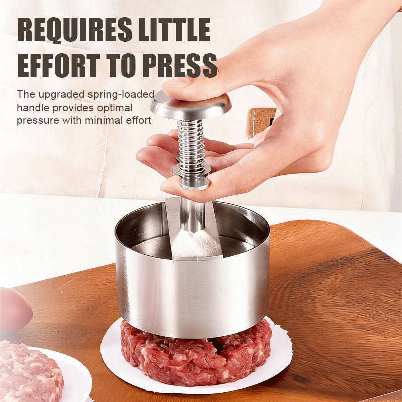 🍔Hållbar hamburgarpress i rostfritt stål💪Pressa fram perfekta, jämna hamburgarbiffar varje gång! ✨