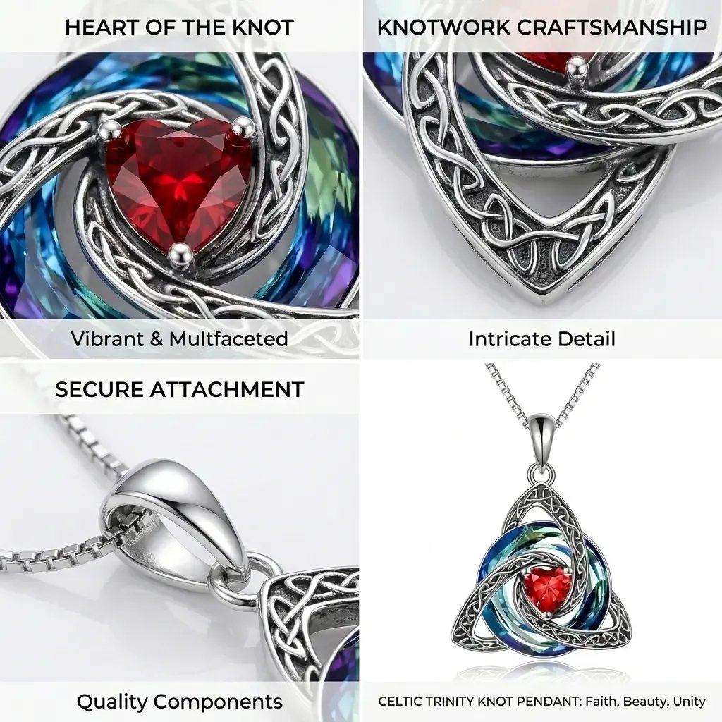 🍀 Halsband med födelsesten och keltisk treenighetsknut 💎