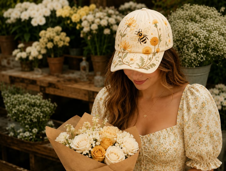 🌸🌿 Garden Morning-baseballkeps: Milt solsken och vardagsmys! ☀️🌱🧢