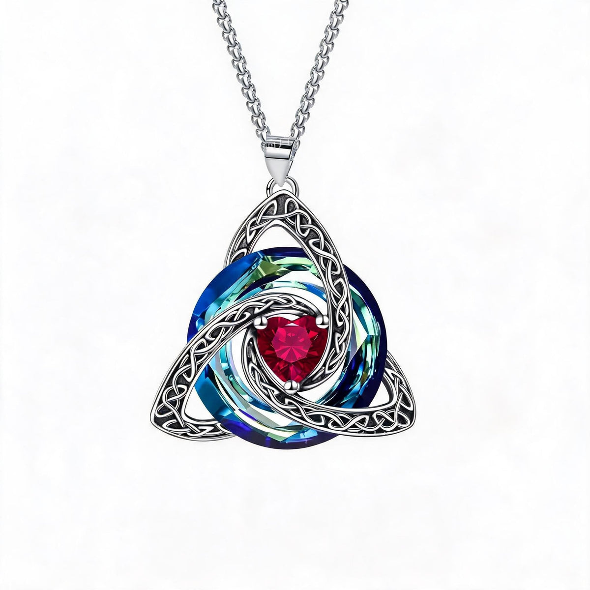 🍀 Halsband med födelsesten och keltisk treenighetsknut 💎