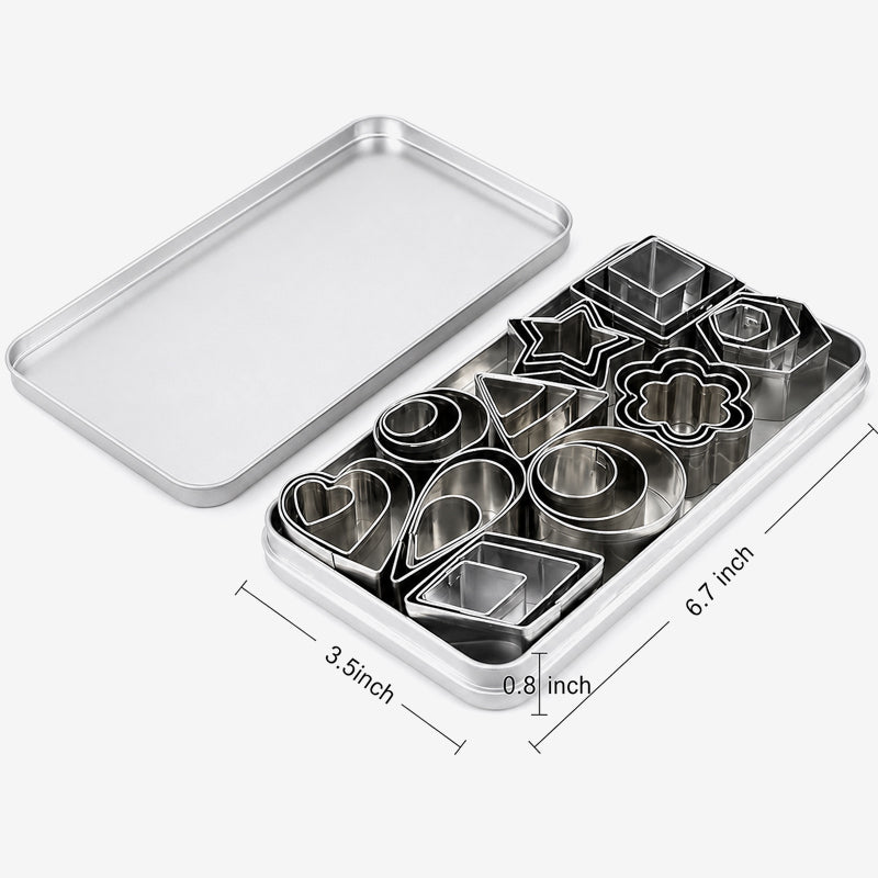 🍪⭐ Set med minikakformar — över 8 geometriska former med förvaringslåda