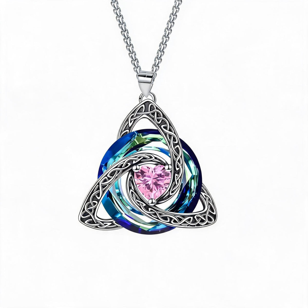 🍀 Halsband med födelsesten och keltisk treenighetsknut 💎