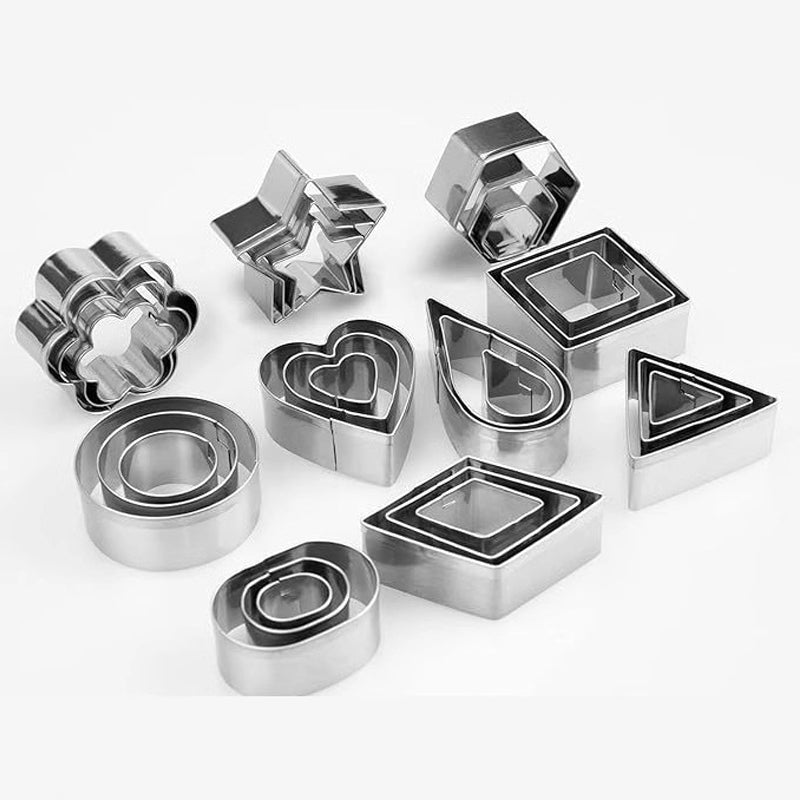 🍪⭐ Set med minikakformar — över 8 geometriska former med förvaringslåda