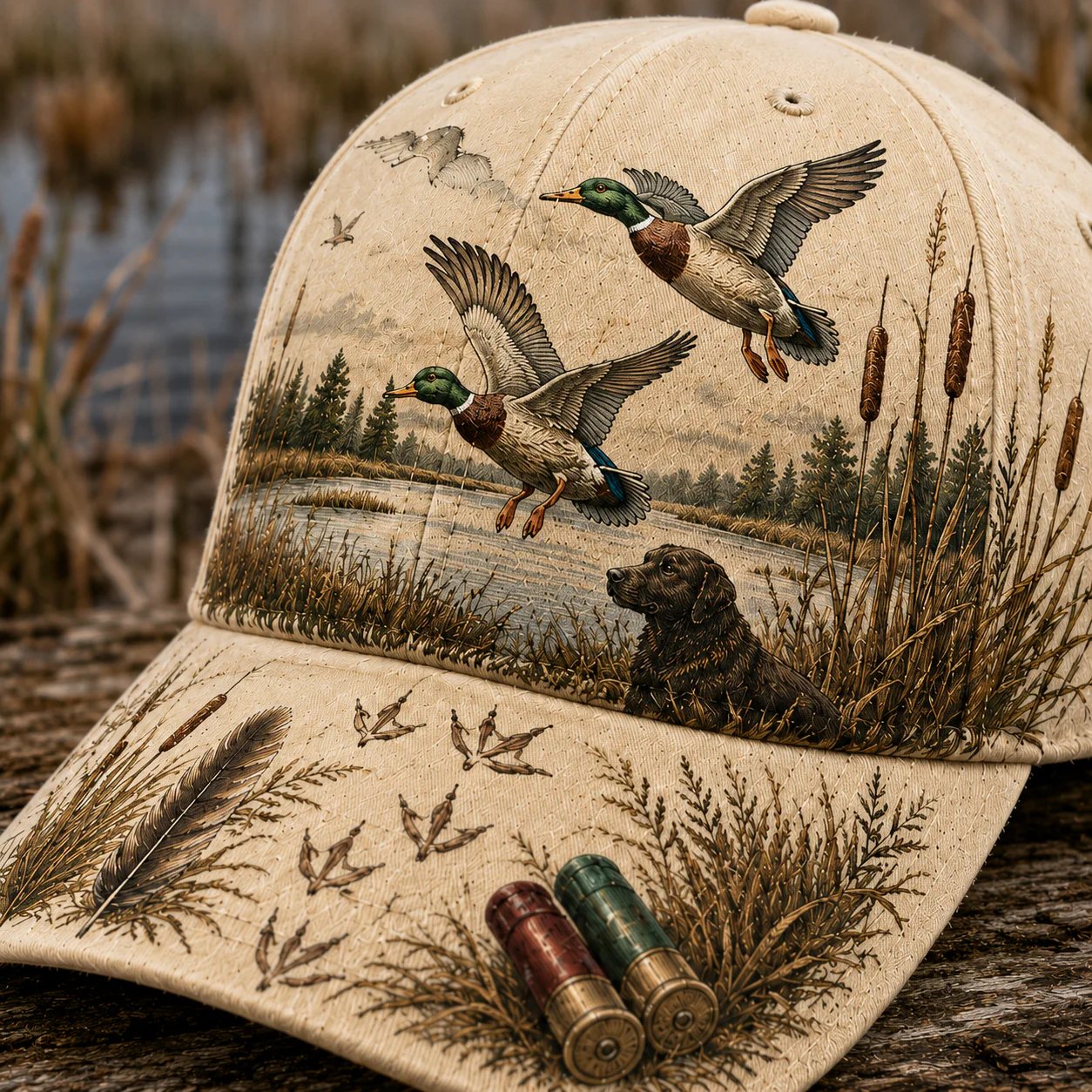 🦆Den ultimata kepsen för vattenfågeljägare! 🌾