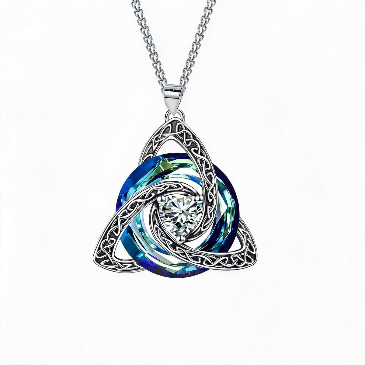 🍀 Halsband med födelsesten och keltisk treenighetsknut 💎