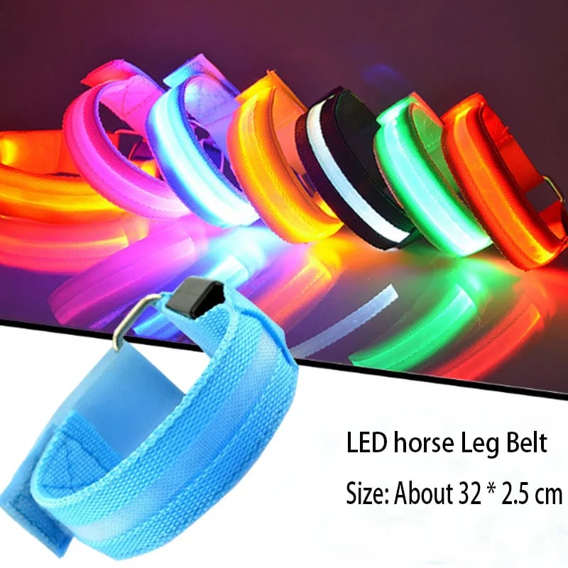 🐎 Glow Stride-benband — LED-belysning för hästens ben