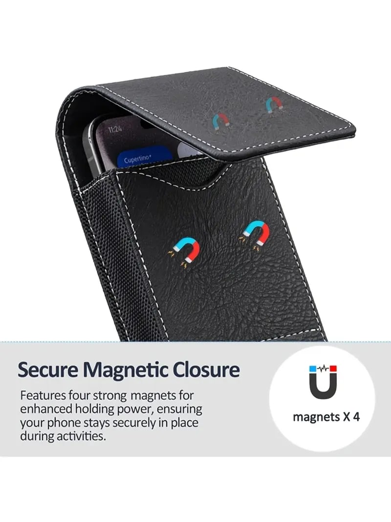 📱 Robust mobilhölster för bältet: Magnetlås och ficka för kort! 🔒