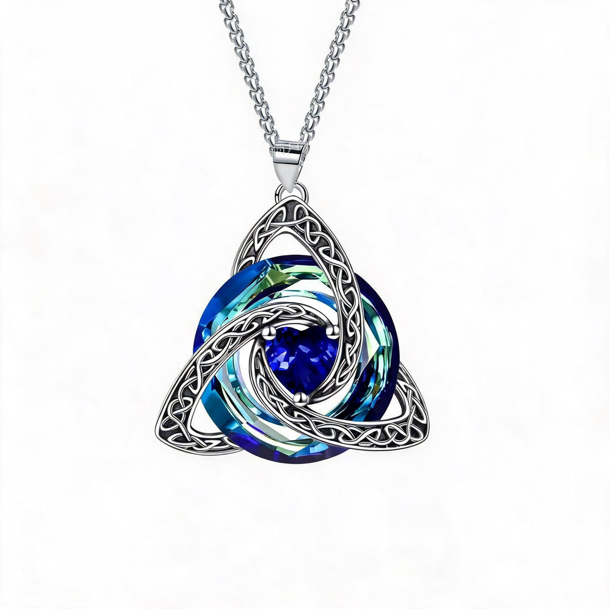 🍀 Halsband med födelsesten och keltisk treenighetsknut 💎