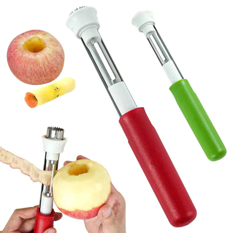 🍎 2-i-1-verktyg i rostfritt stål för att ta bort kärnhuset ur äpplen: Ta bort kärnhuset med ett enda handgrepp! ✨
