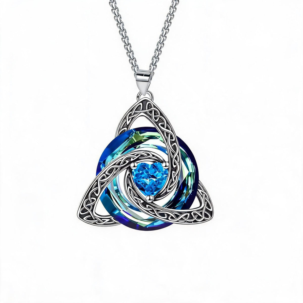 🍀 Halsband med födelsesten och keltisk treenighetsknut 💎