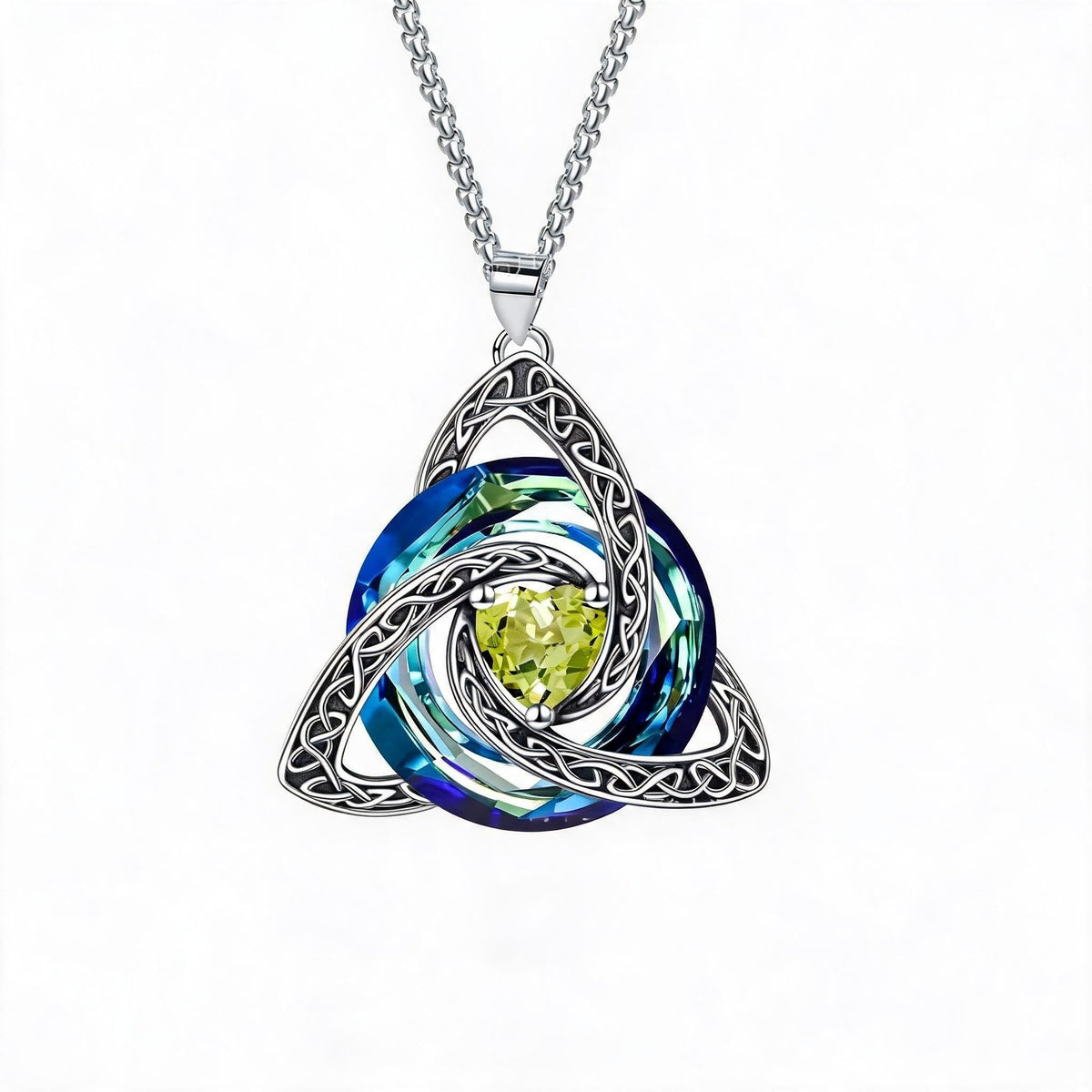 🍀 Halsband med födelsesten och keltisk treenighetsknut 💎