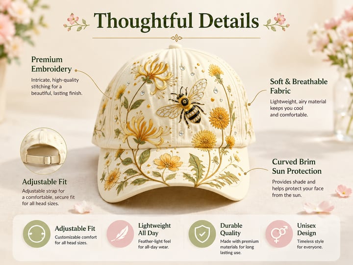🌸🌿 Garden Morning-baseballkeps: Milt solsken och vardagsmys! ☀️🌱🧢