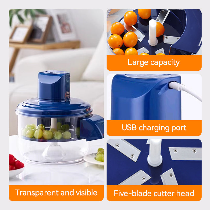 🍎 Elektrisk fruktskalare: Automatisk skalare med 5 blad, laddbar via USB! ⚡