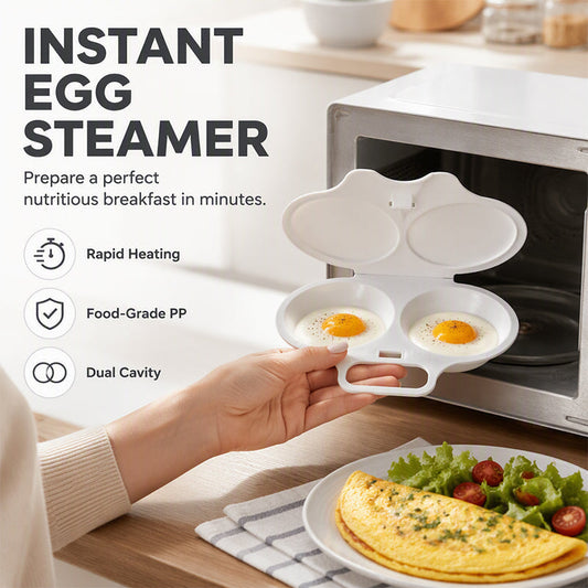🍳 Dubbel äggkokare och ångkokare för mikrovågsugn: En snabb och hälsosam frukosttillverkare! ⚡