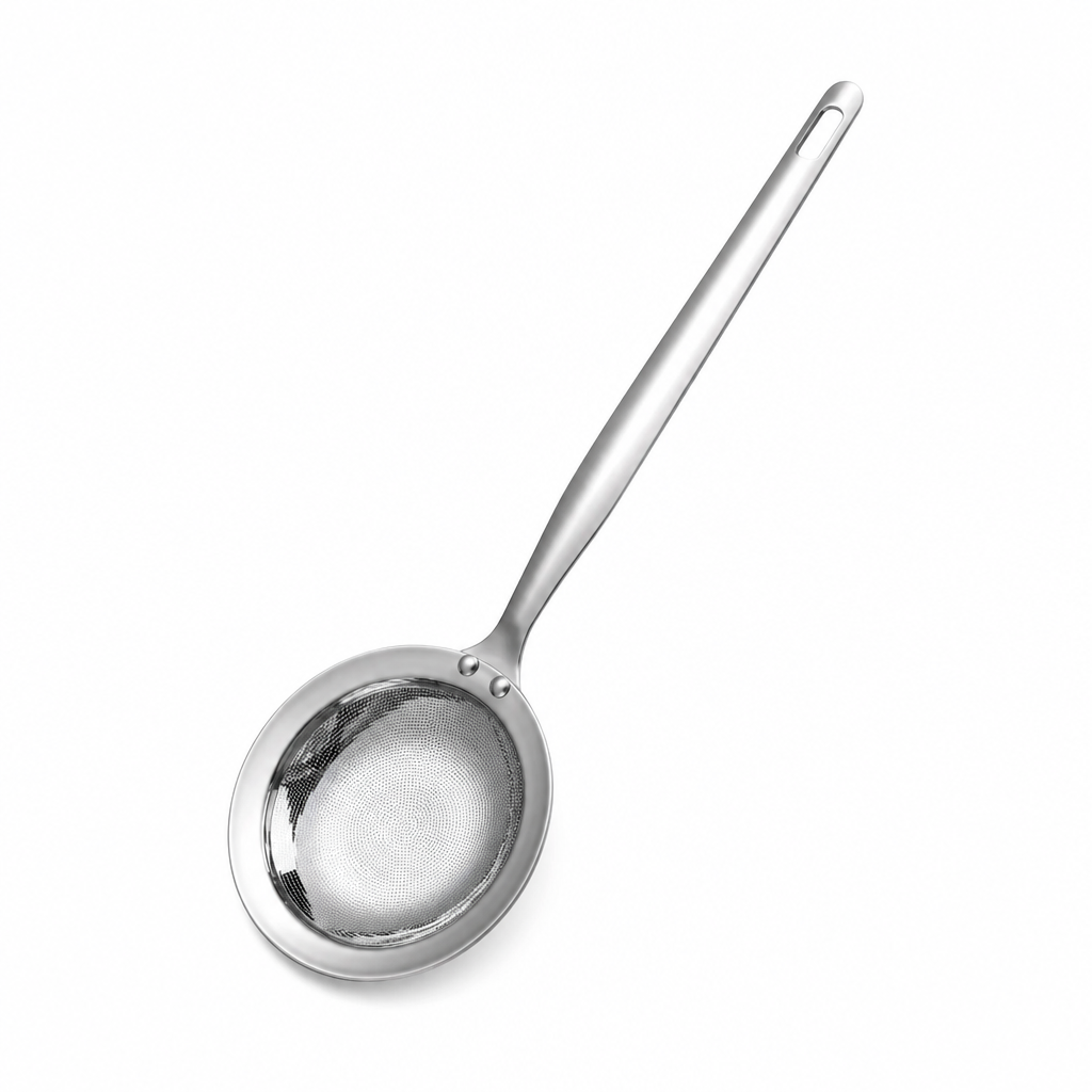 🥣Skimmer med fint nät – skummar bort fett, skum och rester i ett enda smidigt drag