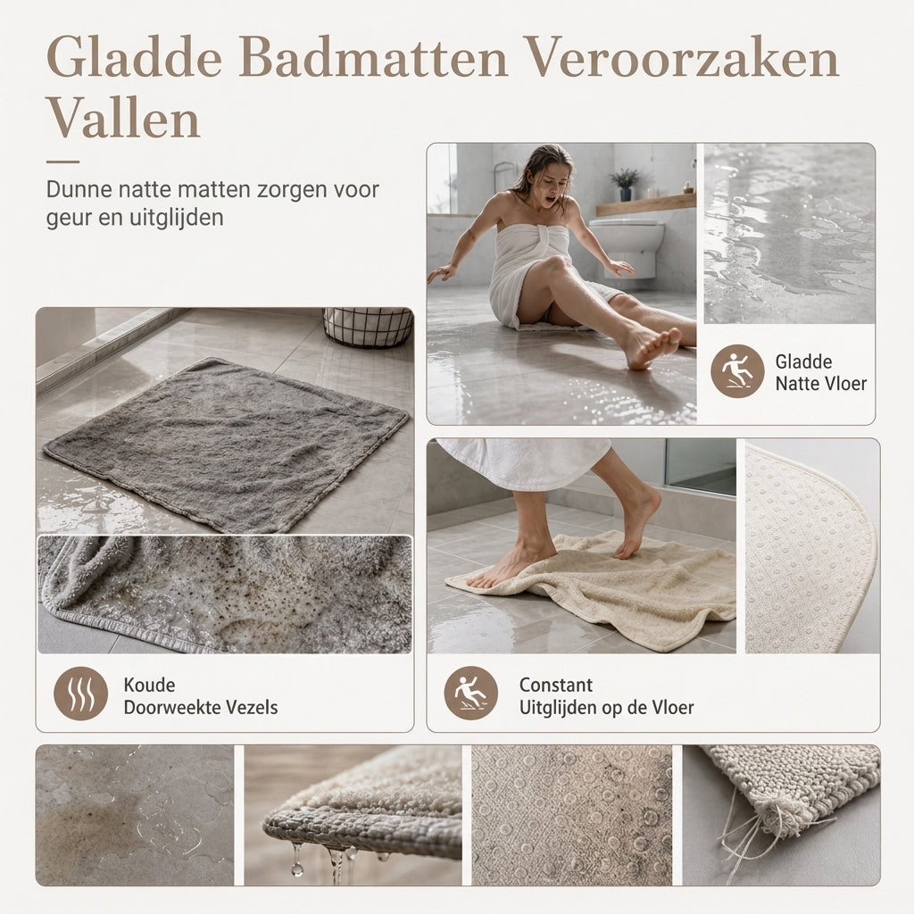 🧺Vaffelmönstrad badrumsmatta – extremt absorberande, halkfri och tvättbar i maskin för ett torrt och säkert badrum